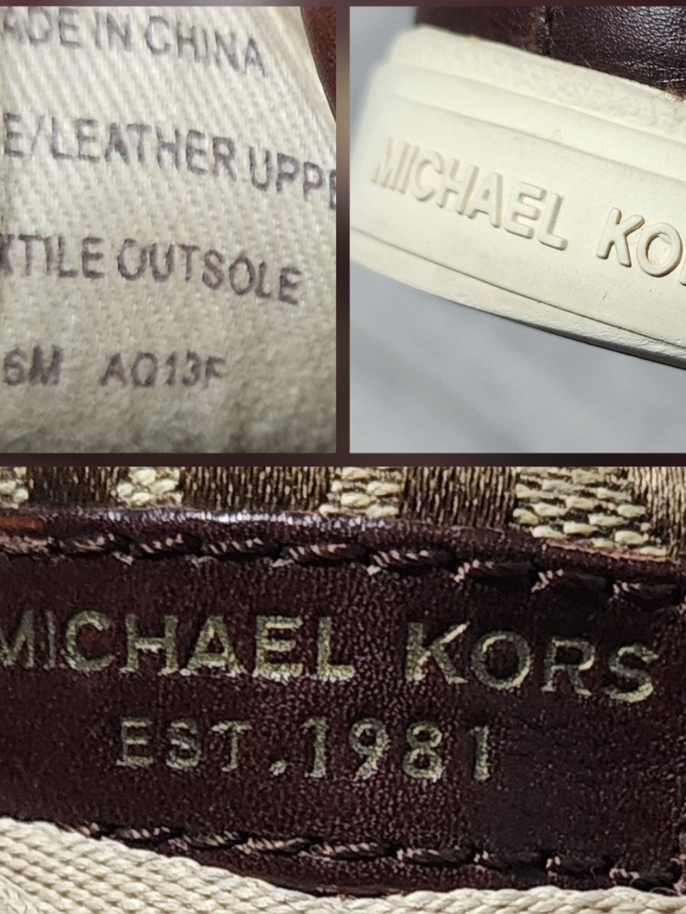 Michael Kors Mocha Signature Canvas City Sneakers Womens Size 6 - Picture 6 of 7